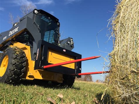 bale spear for skid steer|skid steer round bale spear.